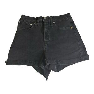 MADEWELL Women's High-Rise Denim‎ Carbon Black Stretch Shorts SIZE 26